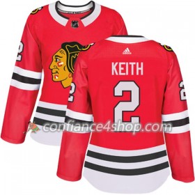 Adidas Maillot de Hockey Chicago Blackhawks Duncan Keith 2 2017-2018 Rouge Authentic - Femme